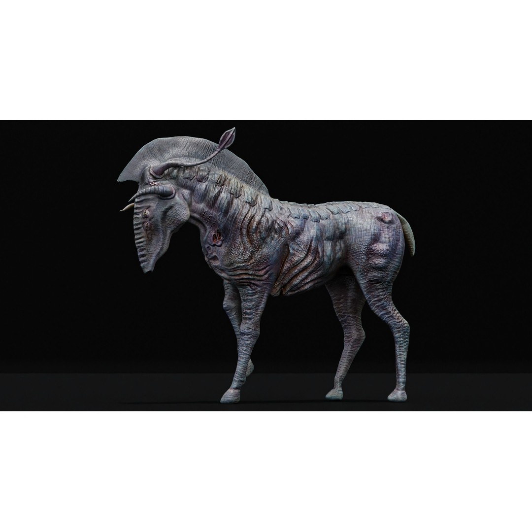 Horse Alien Creature 3D Model – Low Poly Rigged Character, FBX - View 26
