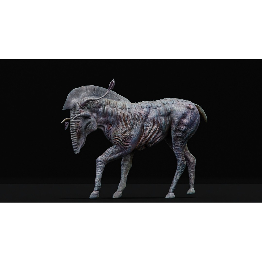 Horse Alien Creature 3D Model – Low Poly Rigged Character, FBX - View 29