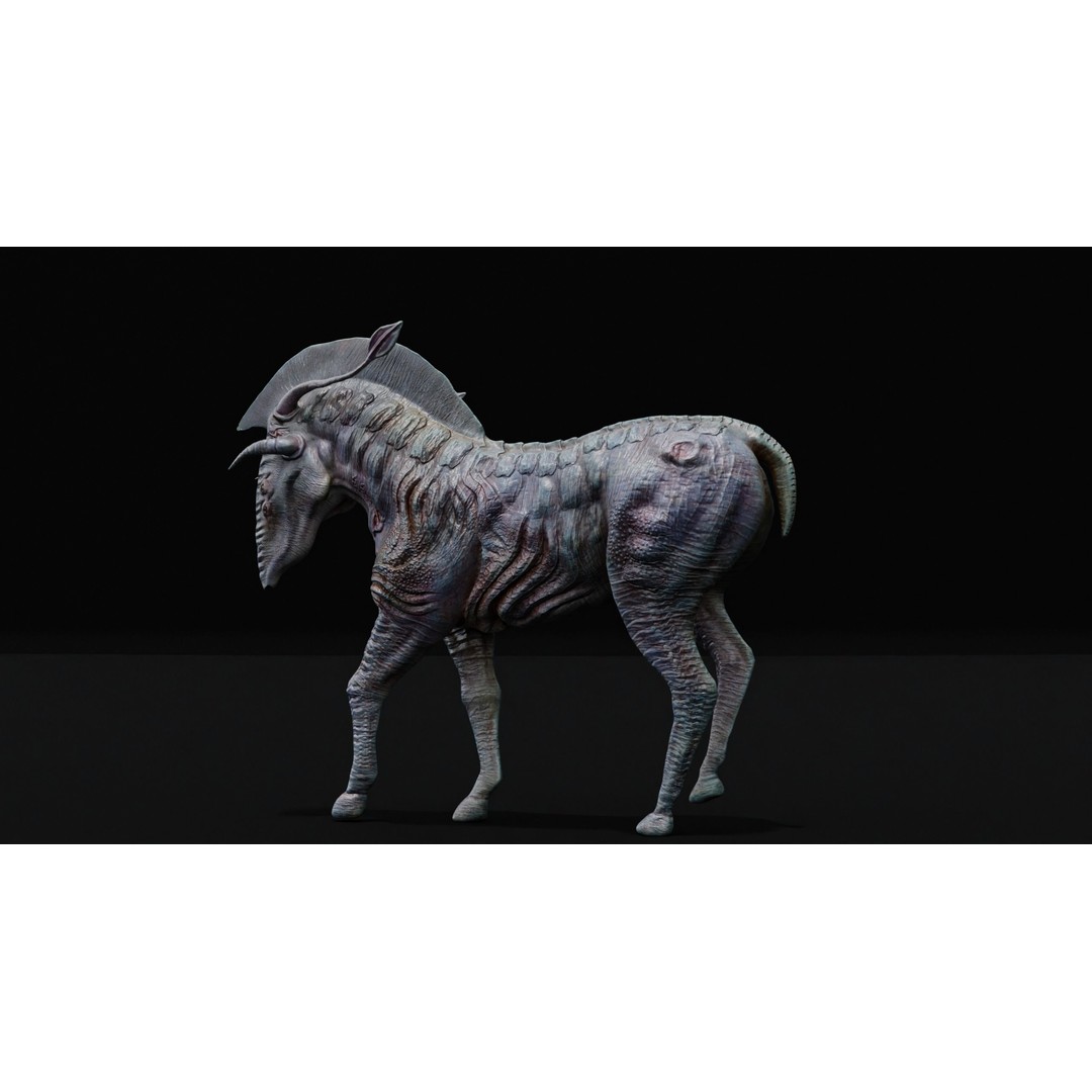 Horse Alien Creature 3D Model – Low Poly Rigged Character, FBX - View 32