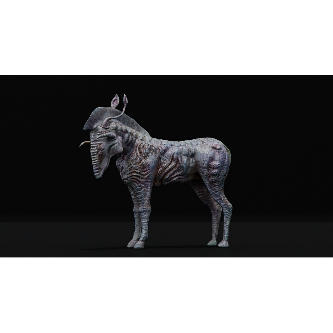 Horse Alien Creature 3D Model – Low Poly Rigged Character, FBX - View 35