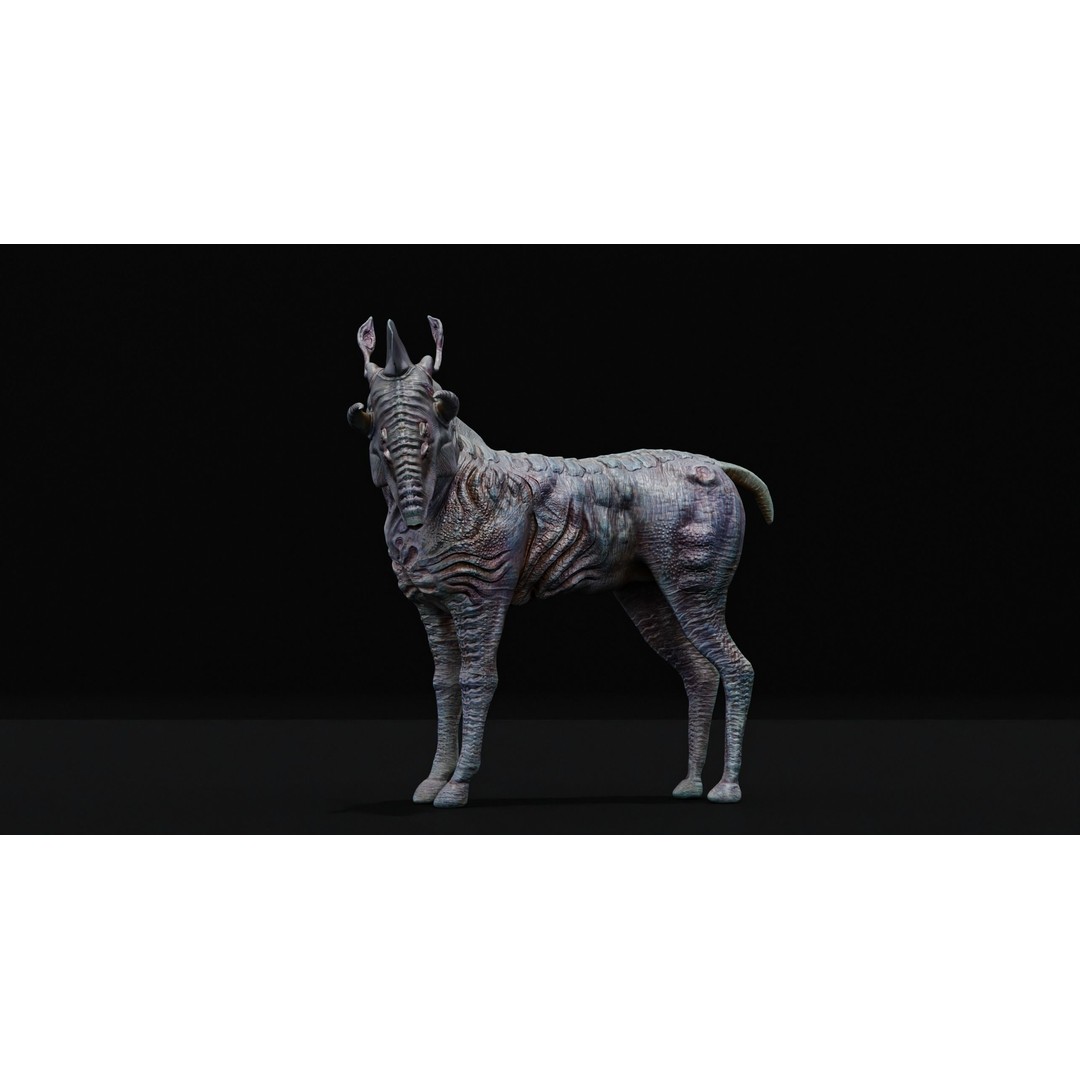 Horse Alien Creature 3D Model – Low Poly Rigged Character, FBX - View 36