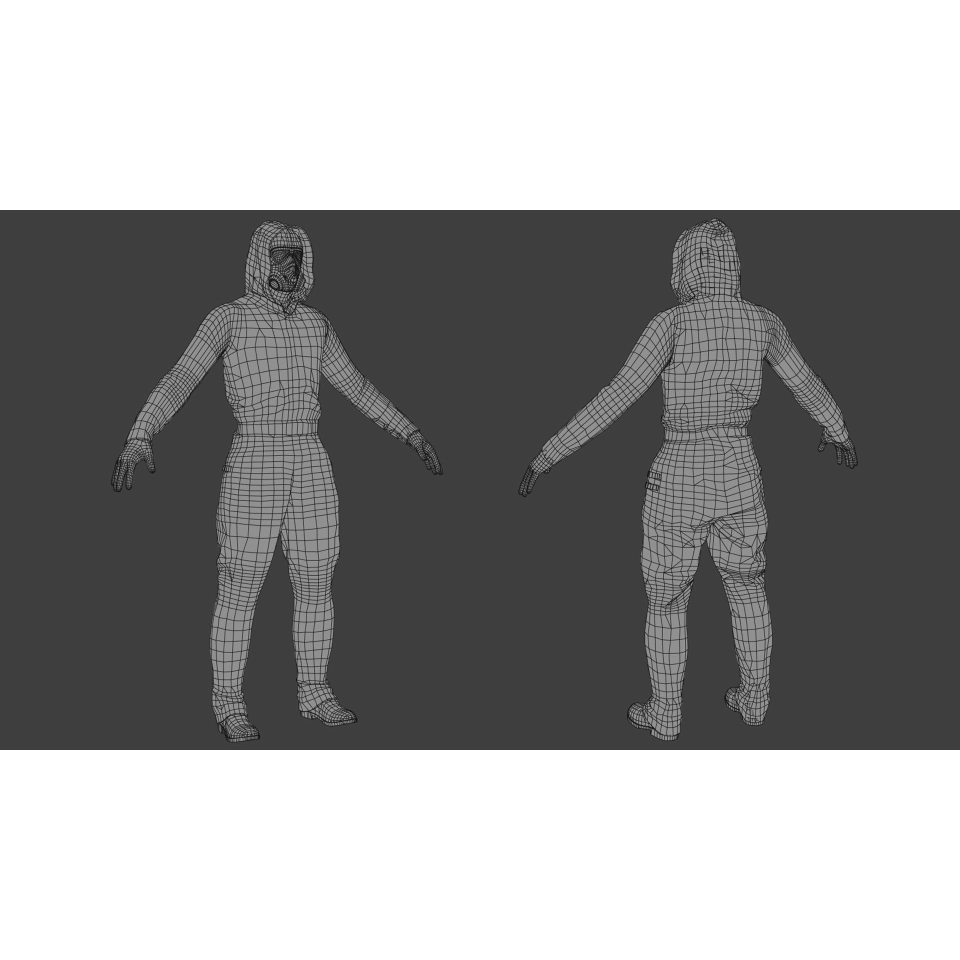 Post Apocalyptic Survivor - Low-Poly Game-Ready 3D Model