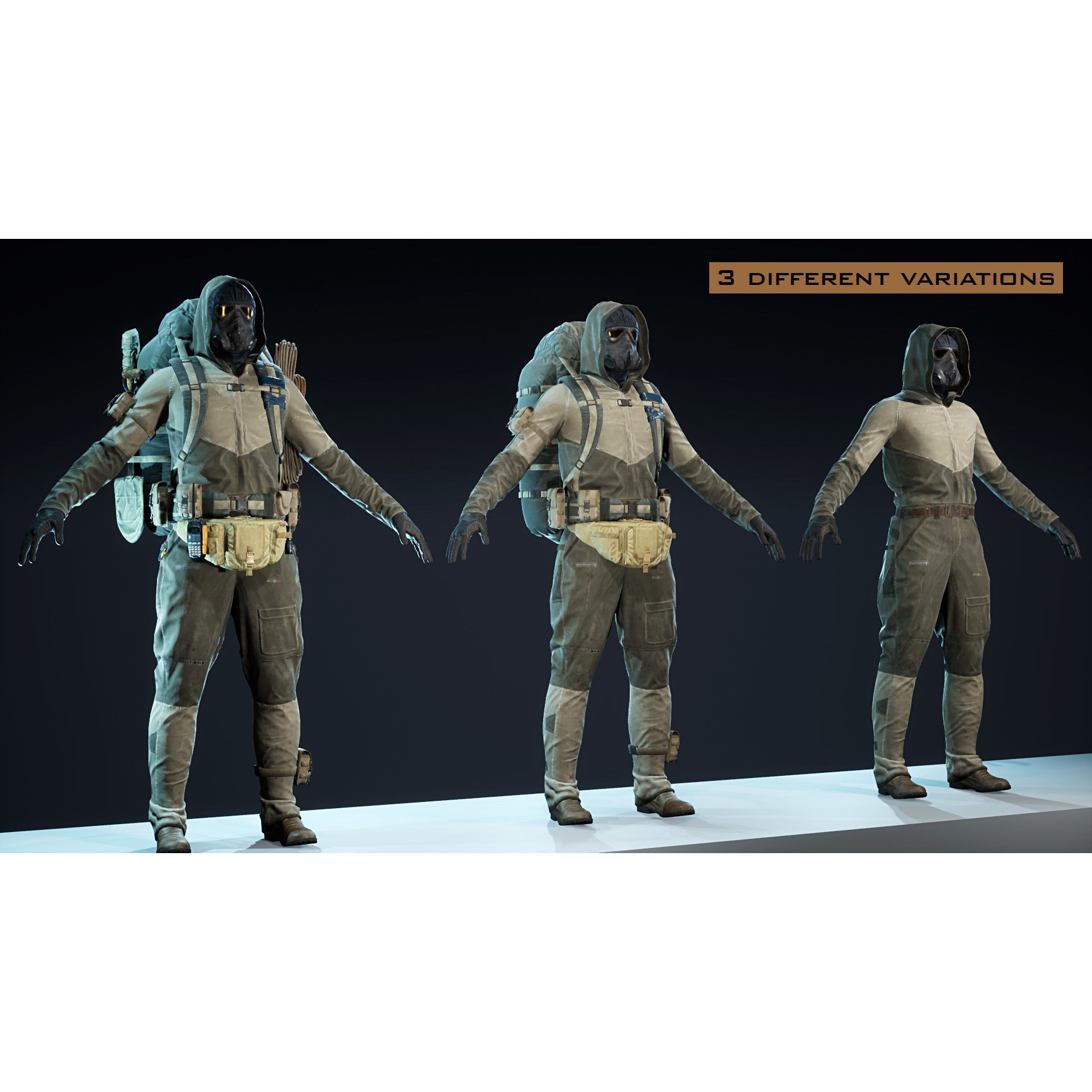 Post Apocalyptic Survivor - Low-Poly Game-Ready 3D Model - View 13