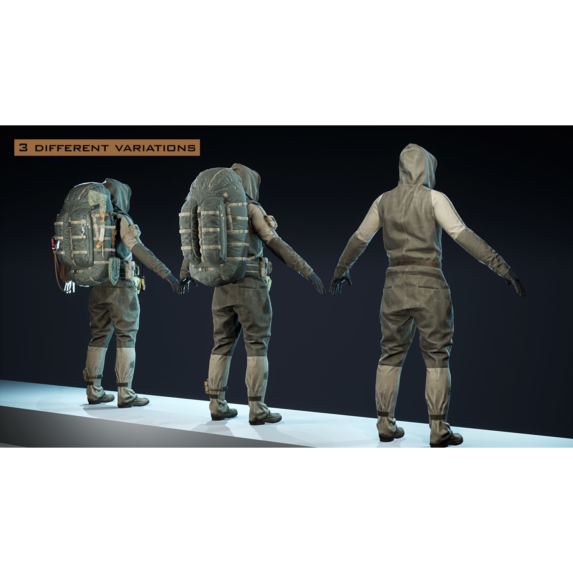Post Apocalyptic Survivor - Low-Poly Game-Ready 3D Model - View 14