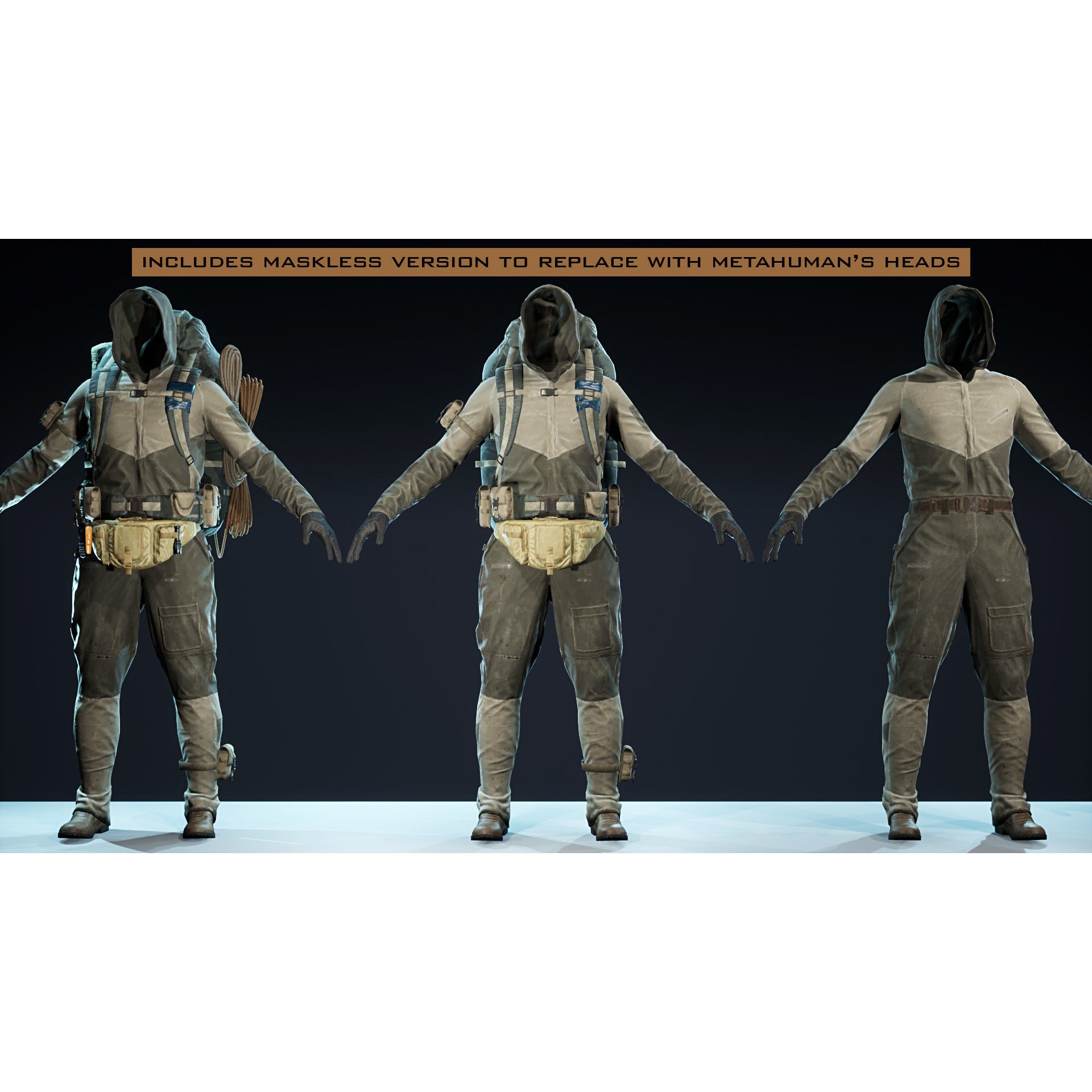 Post Apocalyptic Survivor - Low-Poly Game-Ready 3D Model - View 15