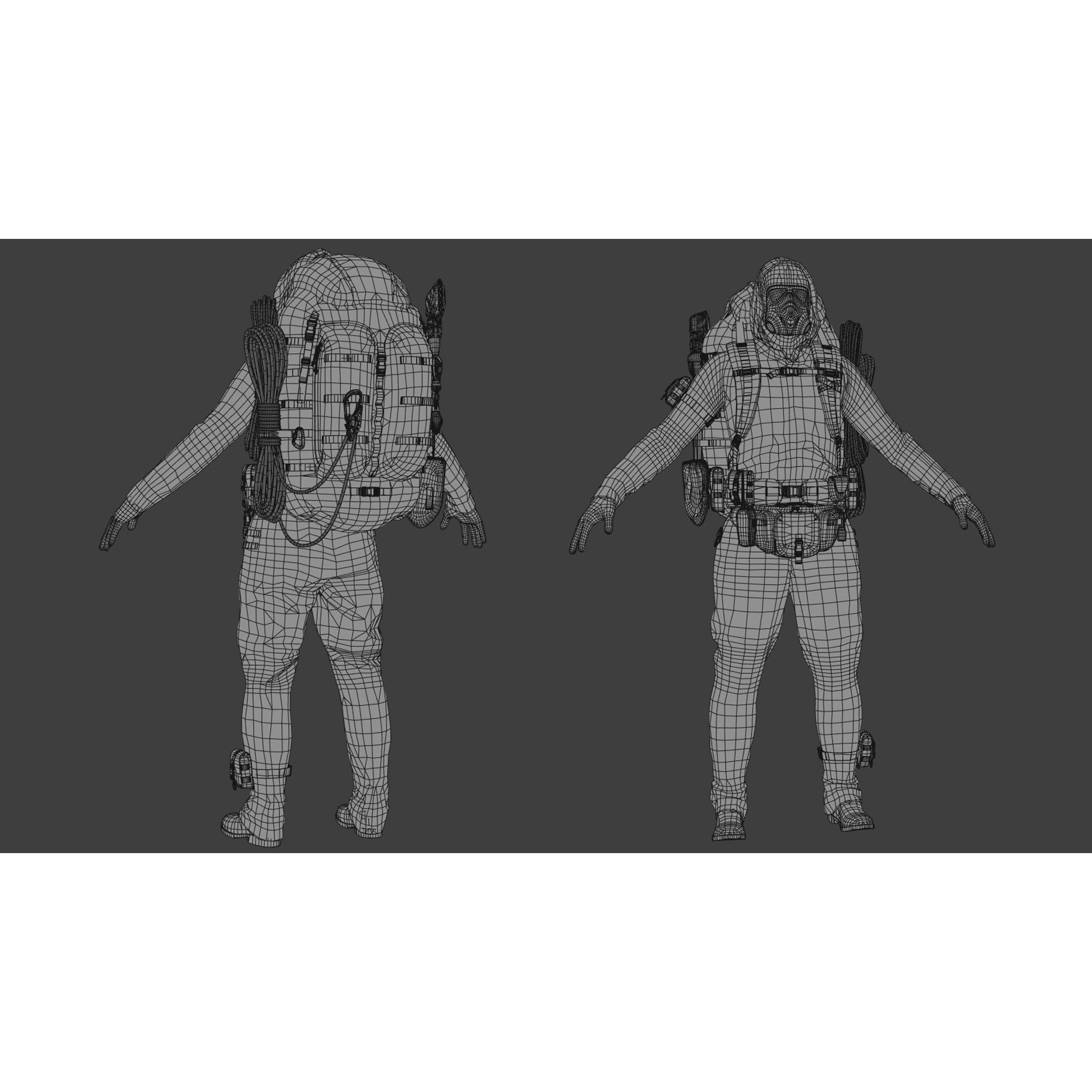 Post Apocalyptic Survivor - Low-Poly Game-Ready 3D Model - View 18