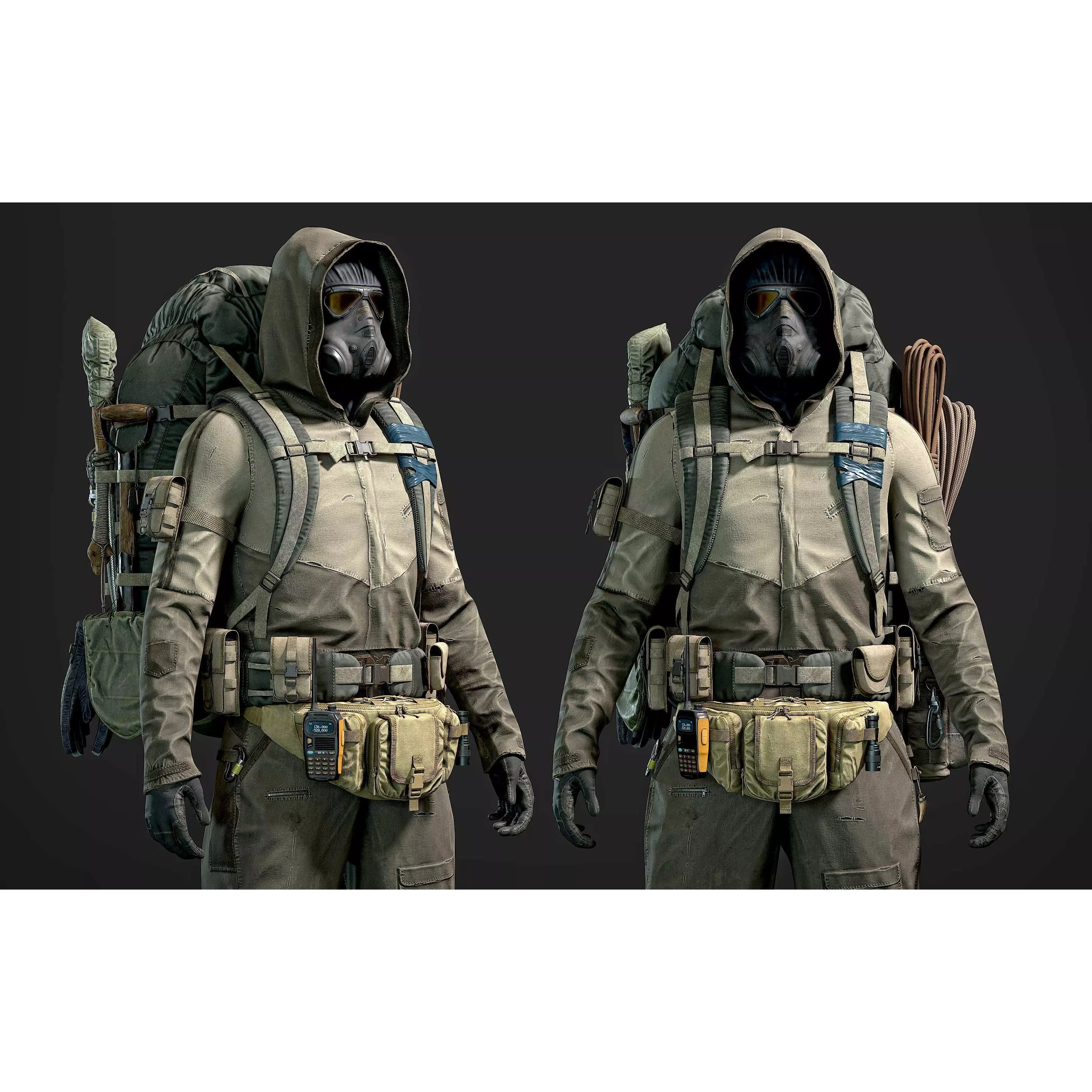 Post Apocalyptic Survivor - Low-Poly Game-Ready 3D Model - View 2