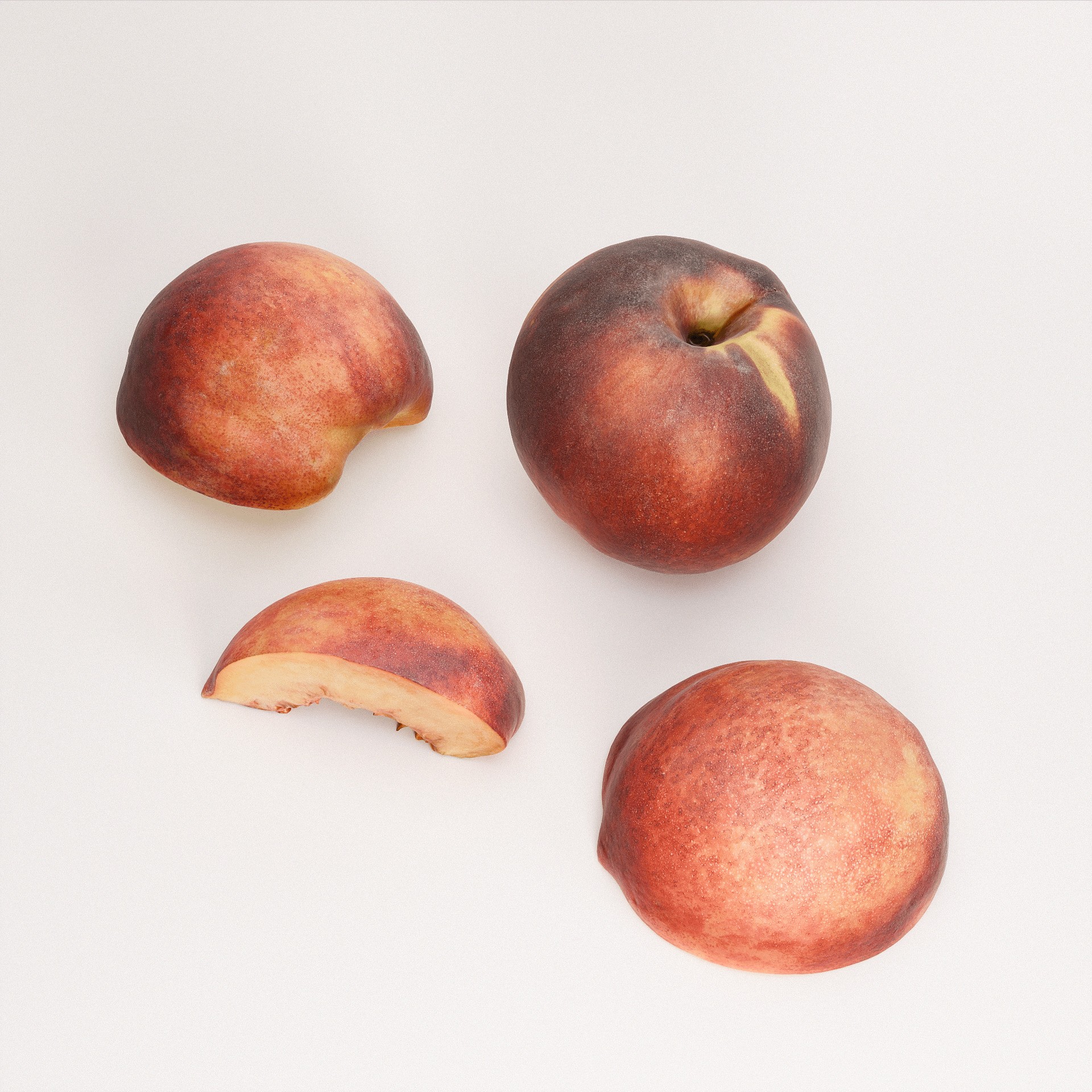 Peaches Set 02 - Low-Poly Game-Ready 3D Model - View 5