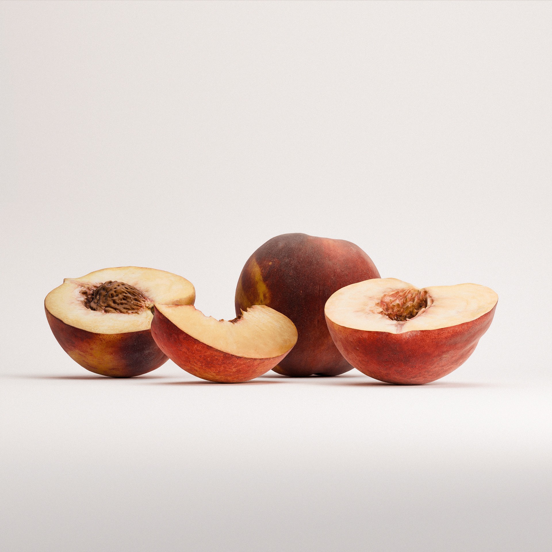 Peaches Set 02 - Low-Poly Game-Ready 3D Model - View 6