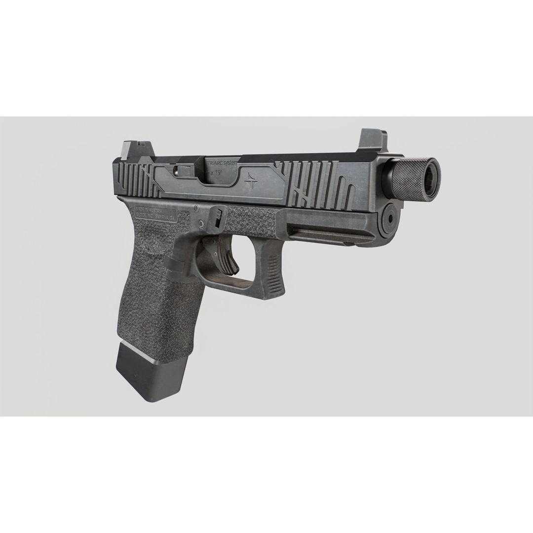 TRIARC Systems Glock 19 3D Model – Low Poly Game Ready Pistol, FBX - View 15