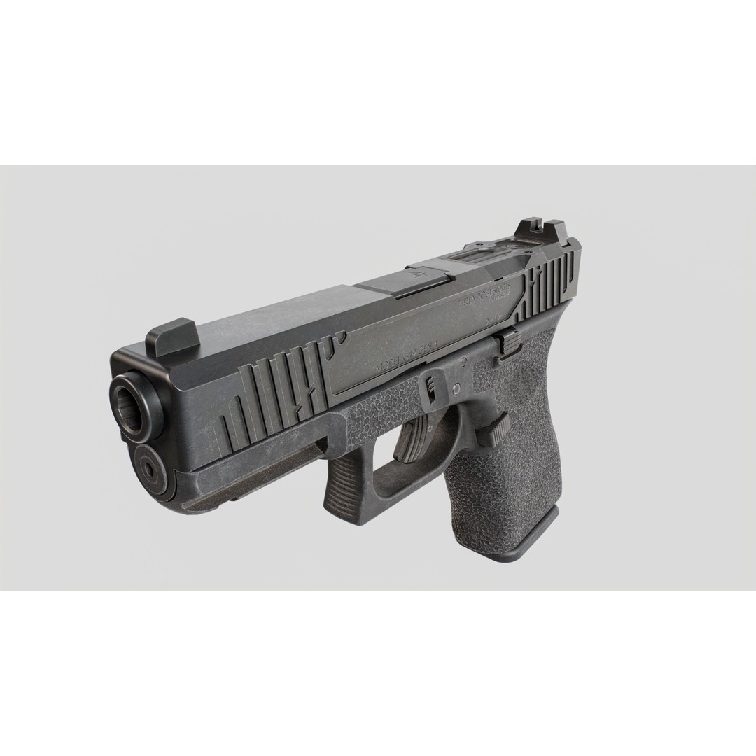 TRIARC Systems Glock 19 3D Model – Low Poly Game Ready Pistol, FBX - View 26