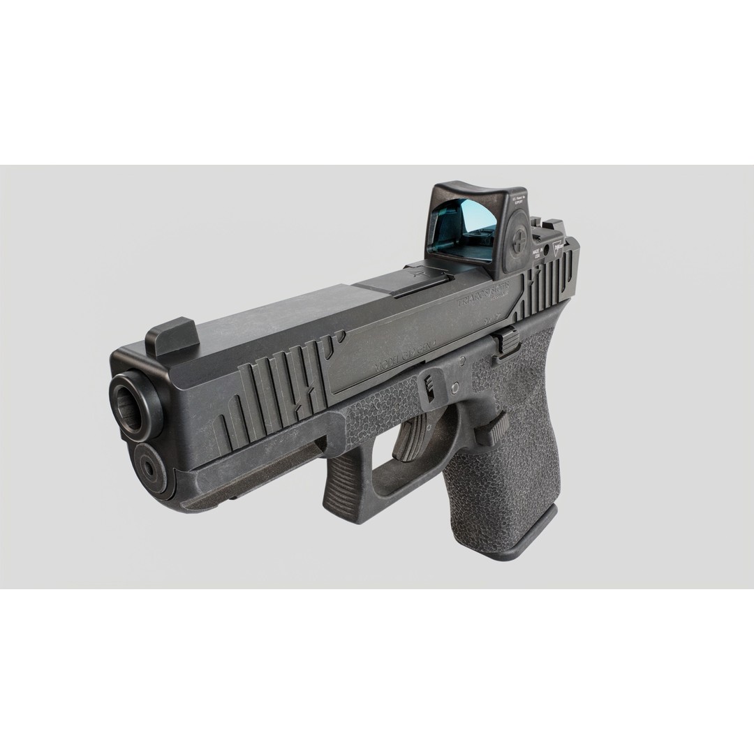 TRIARC Systems Glock 19 3D Model – Low Poly Game Ready Pistol, FBX - View 27