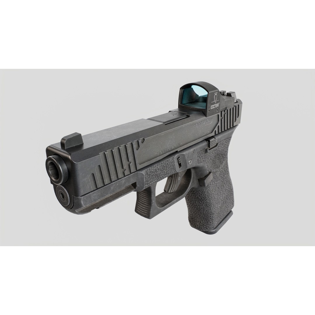 TRIARC Systems Glock 19 3D Model – Low Poly Game Ready Pistol, FBX - View 28