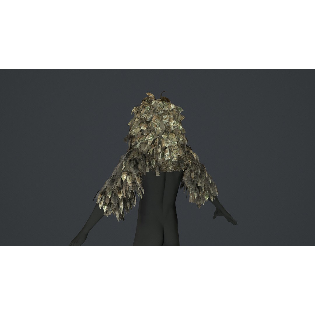 Viper 2 Ghillie Hood 3D Model – Low Poly Tactical Asset, FBX, OBJ - View 10