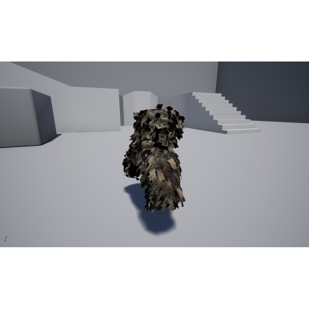 Viper 2 Ghillie Hood 3D Model – Low Poly Tactical Asset, FBX, OBJ - View 13