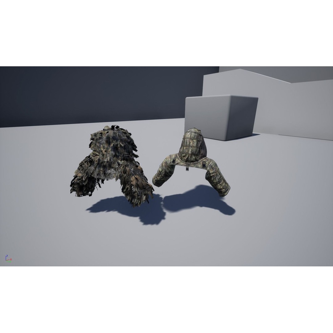 Viper 2 Ghillie Hood 3D Model – Low Poly Tactical Asset, FBX, OBJ - View 17