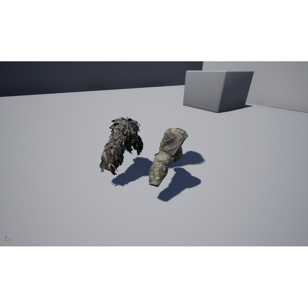 Viper 2 Ghillie Hood 3D Model – Low Poly Tactical Asset, FBX, OBJ - View 18