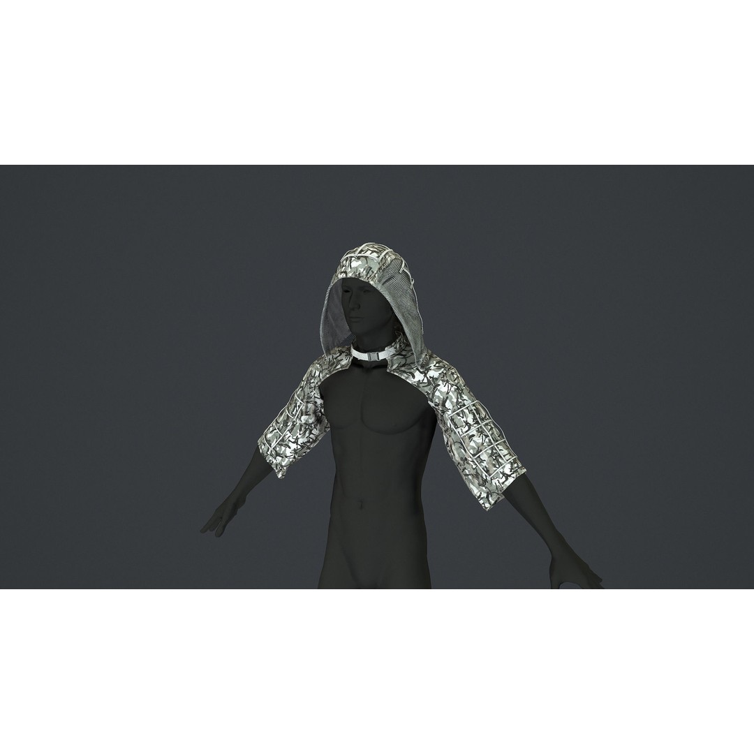 Viper 2 Ghillie Hood 3D Model – Low Poly Tactical Asset, FBX, OBJ - View 6