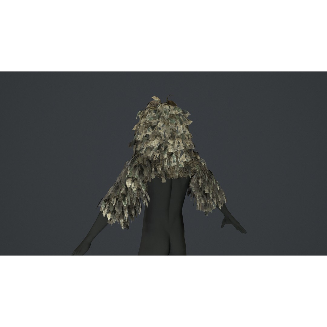 Viper 2 Ghillie Hood 3D Model – Low Poly Tactical Asset, FBX, OBJ - View 9