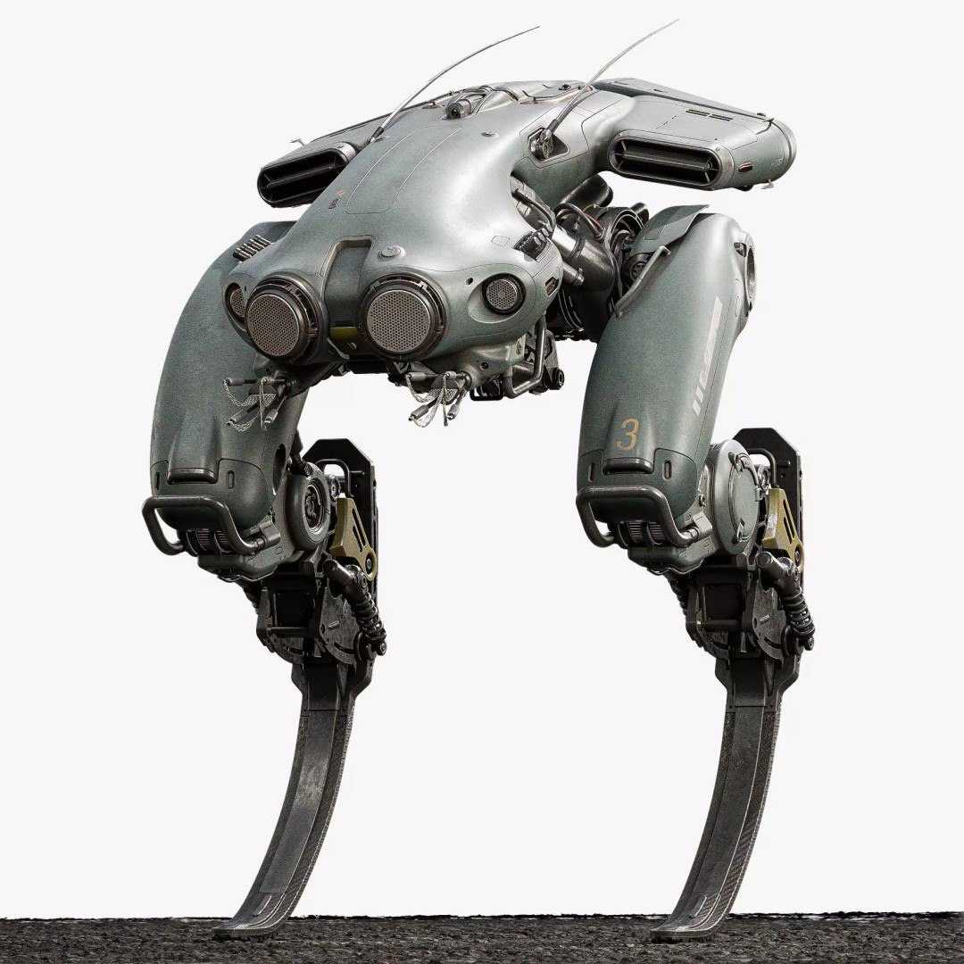 Stalker Mech 3D Model – High Poly Military Robot, Blender - View 2