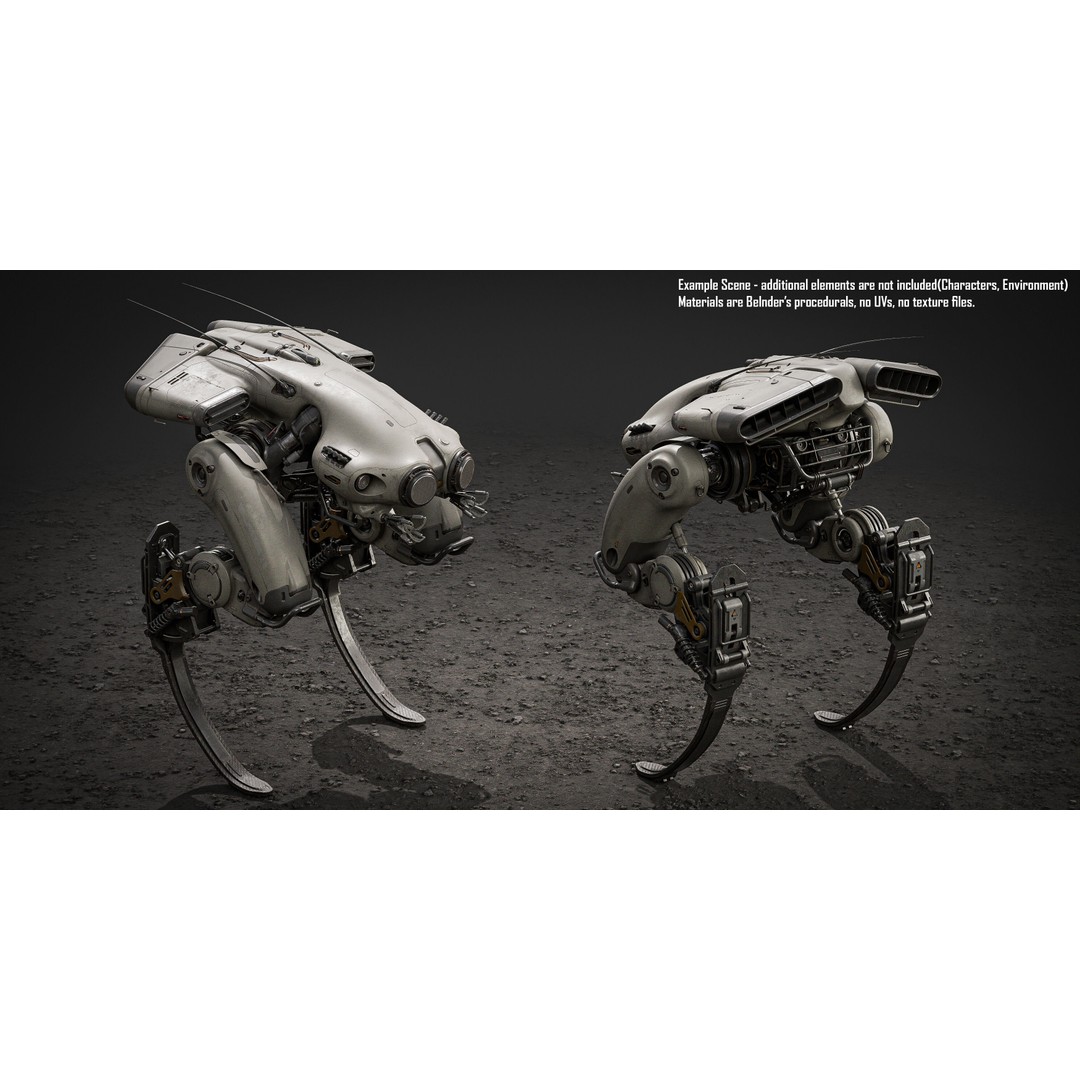 Stalker Mech 3D Model – High Poly Military Robot, Blender - View 5