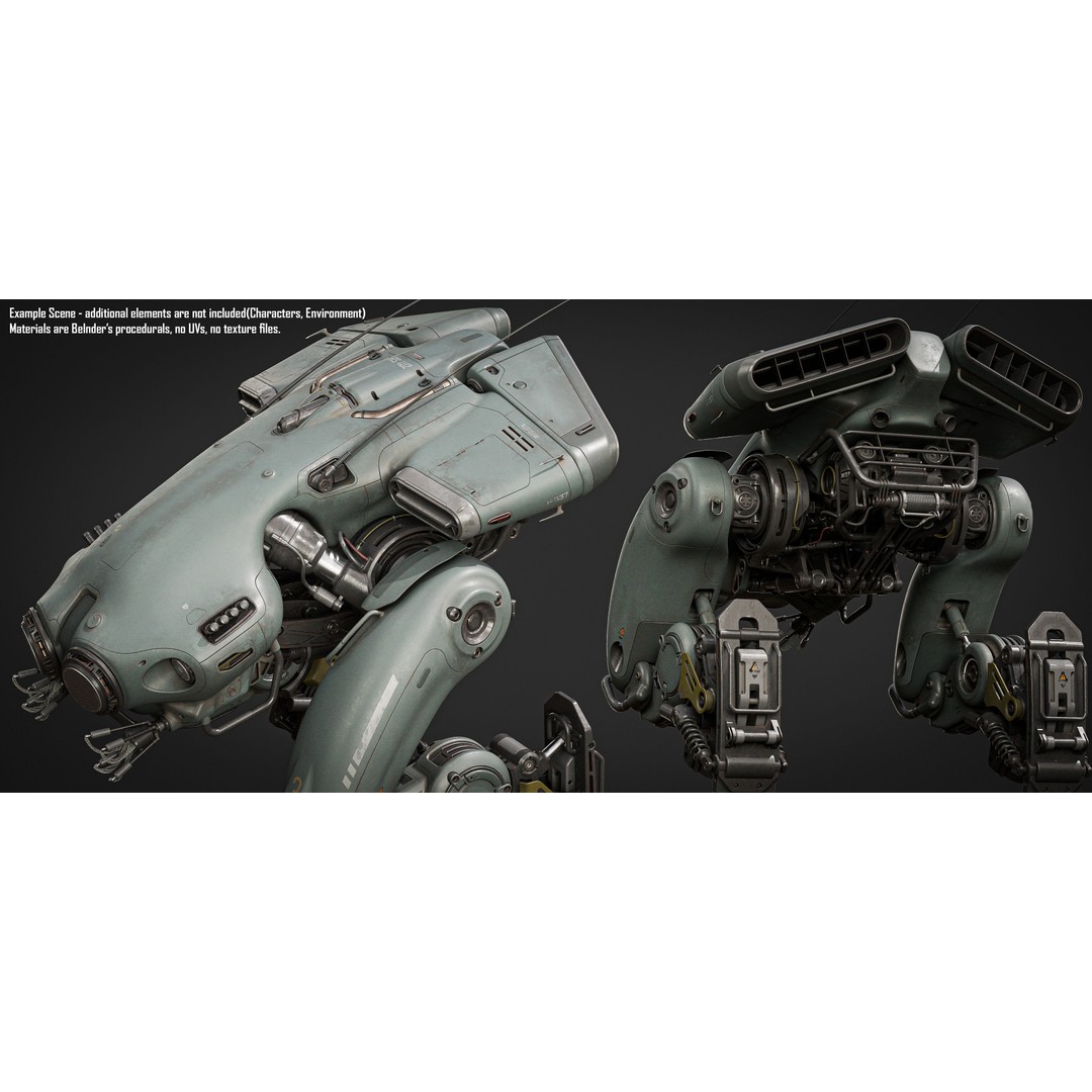 Stalker Mech 3D Model – High Poly Military Robot, Blender - View 6