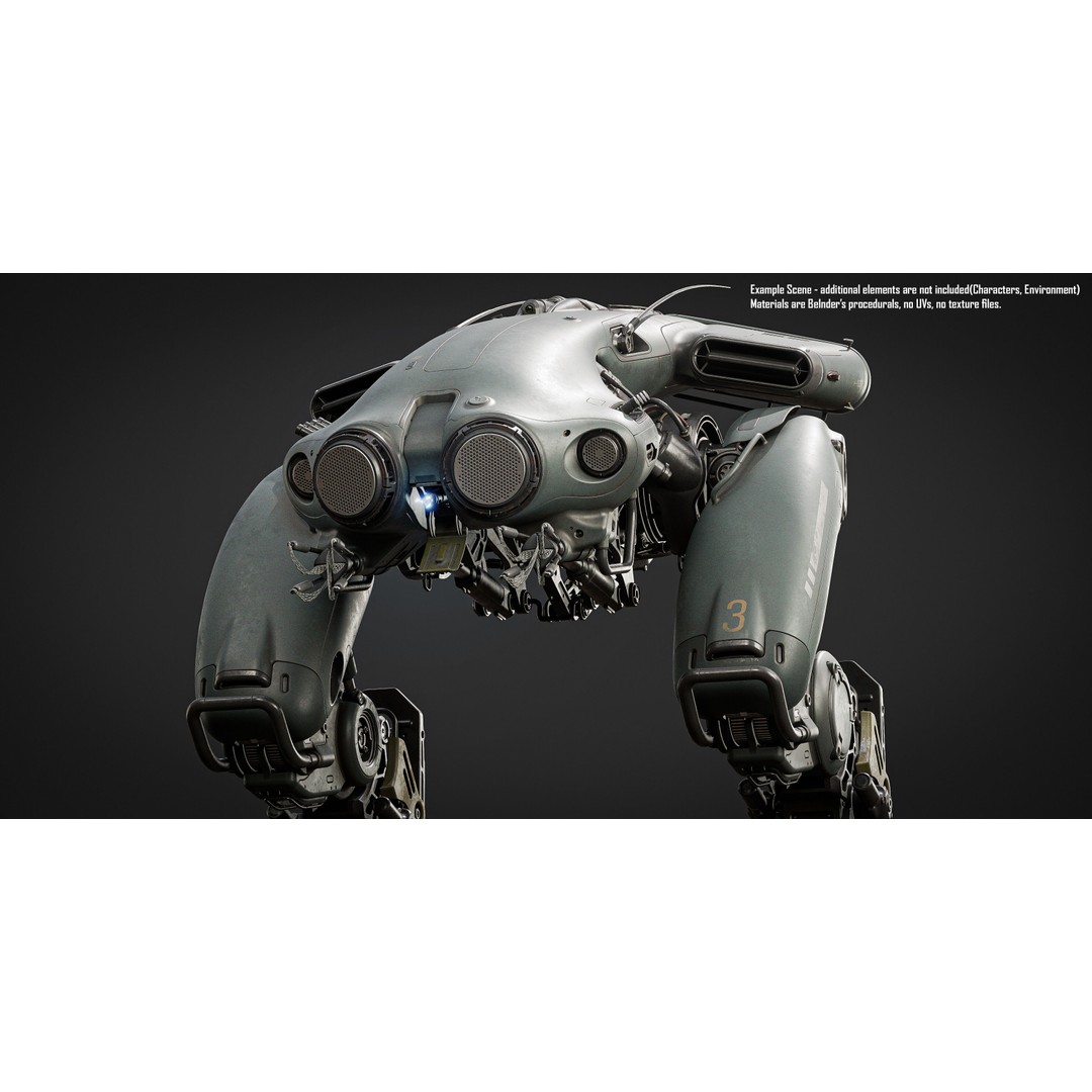 Stalker Mech 3D Model – High Poly Military Robot, Blender - View 7