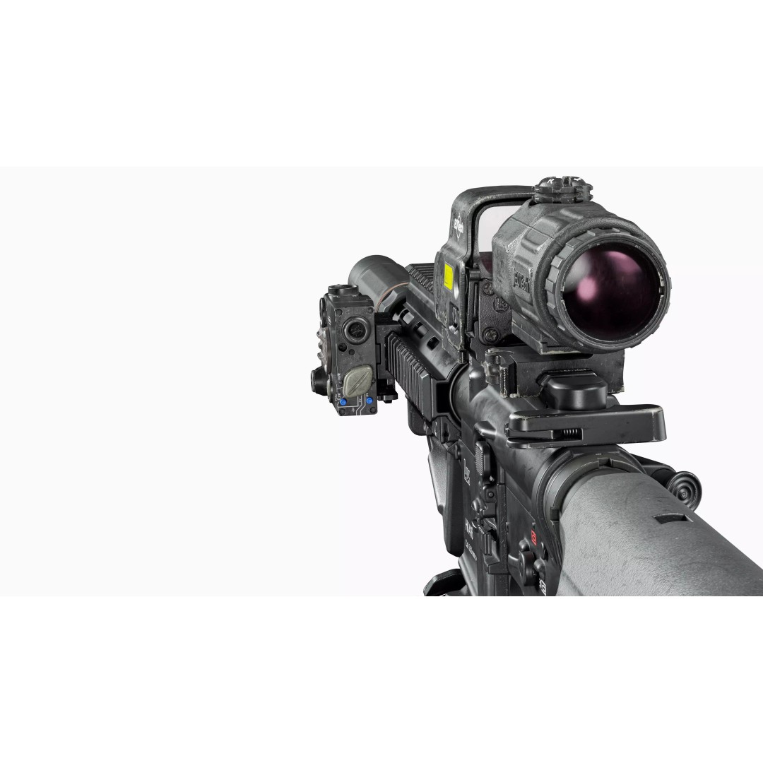 HK416 3D Model – Low Poly Game Ready Tactical Rifle with PBR Textures - View 10