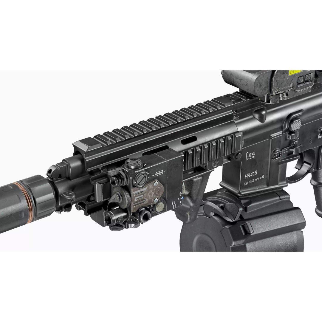 HK416 3D Model – Low Poly Game Ready Tactical Rifle with PBR Textures - View 13