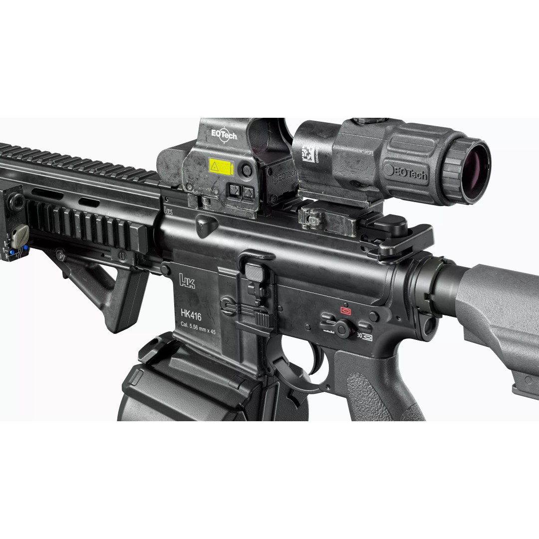 HK416 3D Model – Low Poly Game Ready Tactical Rifle with PBR Textures - View 14