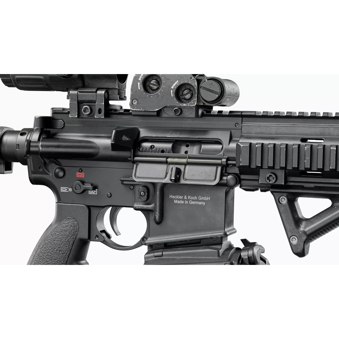HK416 3D Model – Low Poly Game Ready Tactical Rifle with PBR Textures - View 15