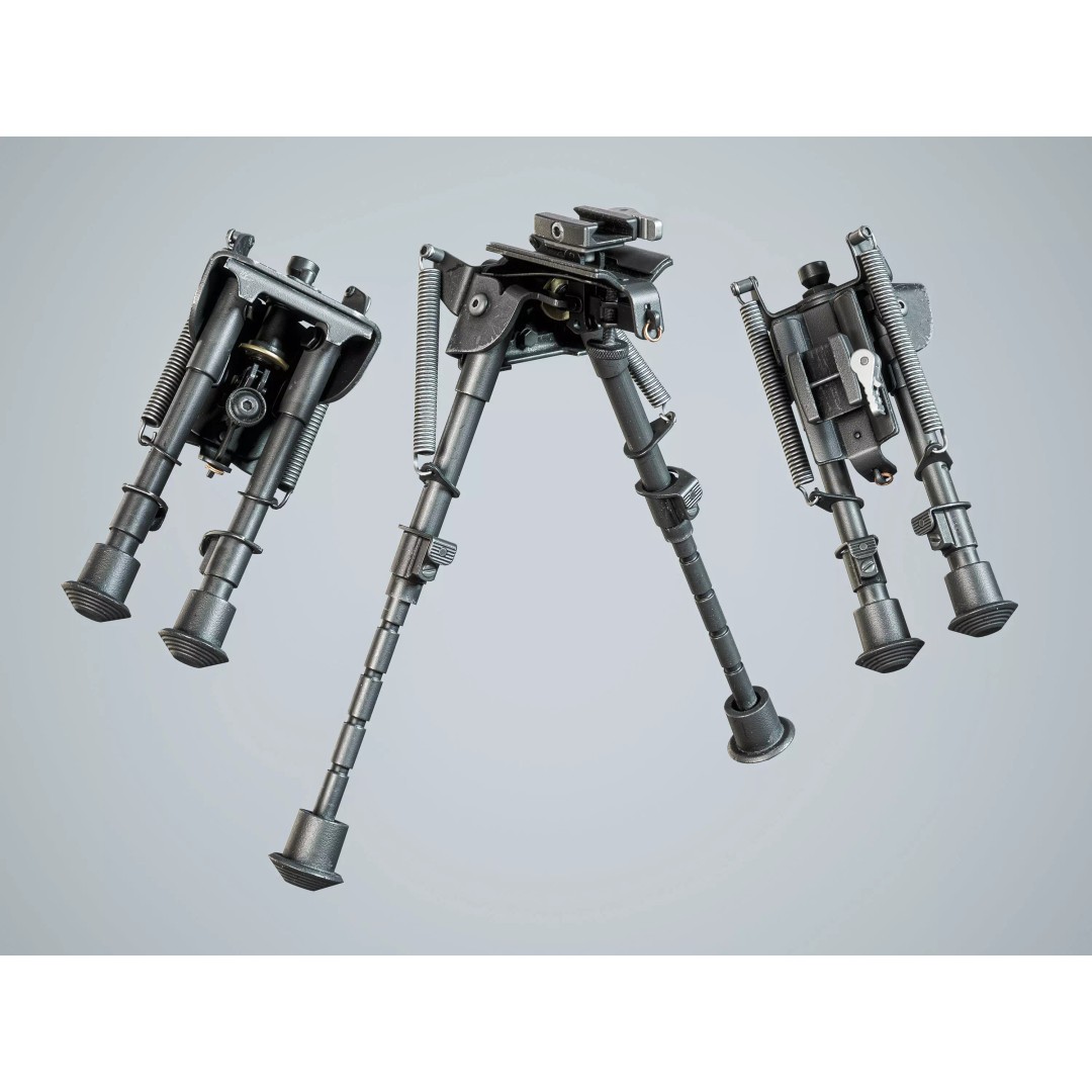 Harris BRM 6-9 Bipod 3D Model – Low Poly Game Asset, FBX, PBR - View 2