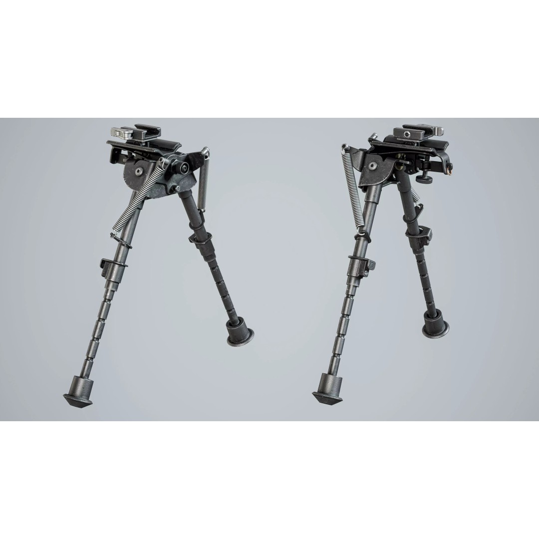 Harris BRM 6-9 Bipod 3D Model – Low Poly Game Asset, FBX, PBR - View 3