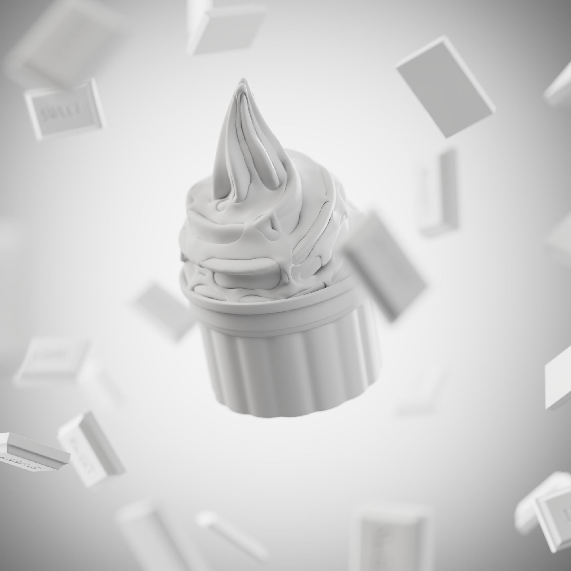 Soft Ice Creams - Realistic Scene Setup 3D Model - View 12