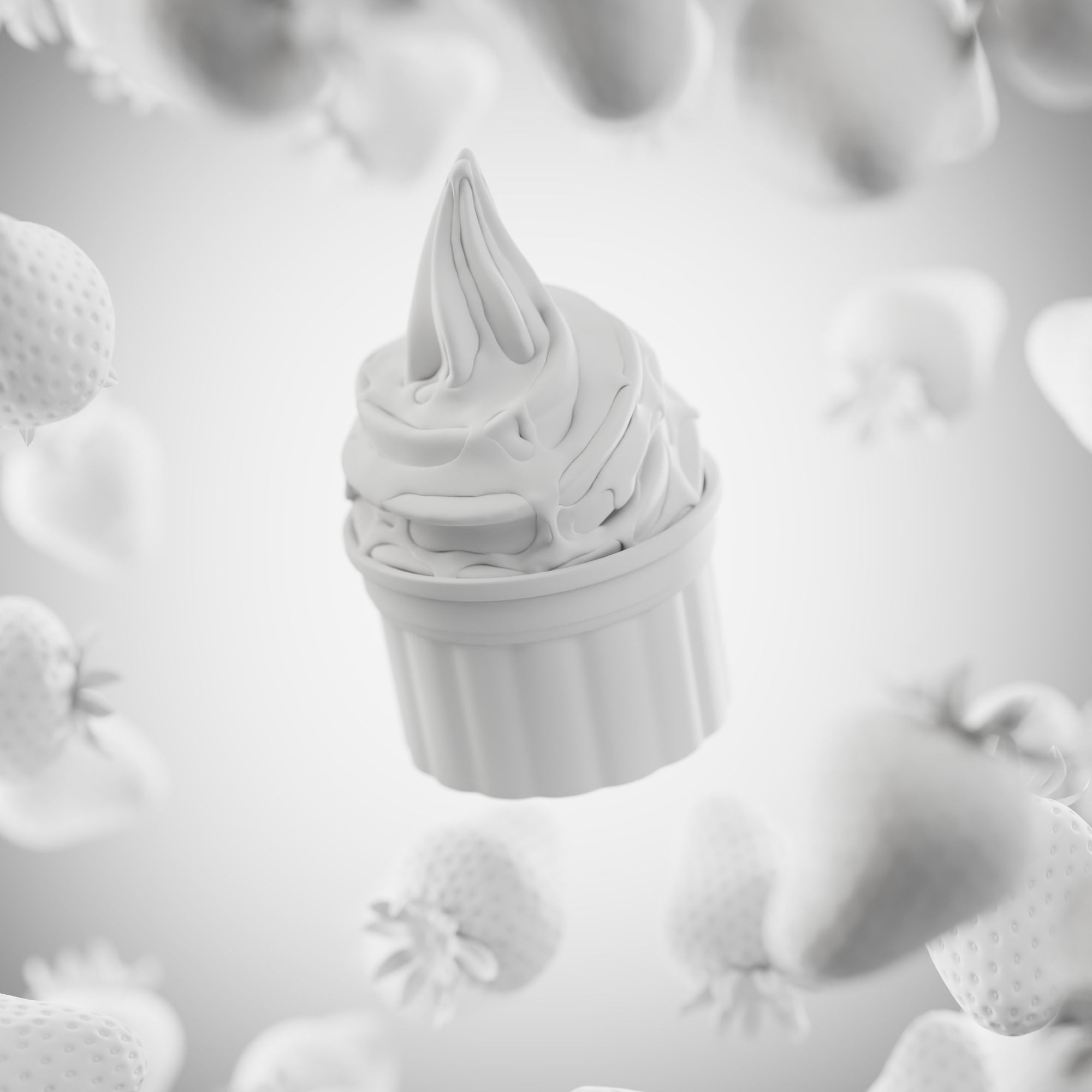 Soft Ice Creams - Realistic Scene Setup 3D Model - View 14