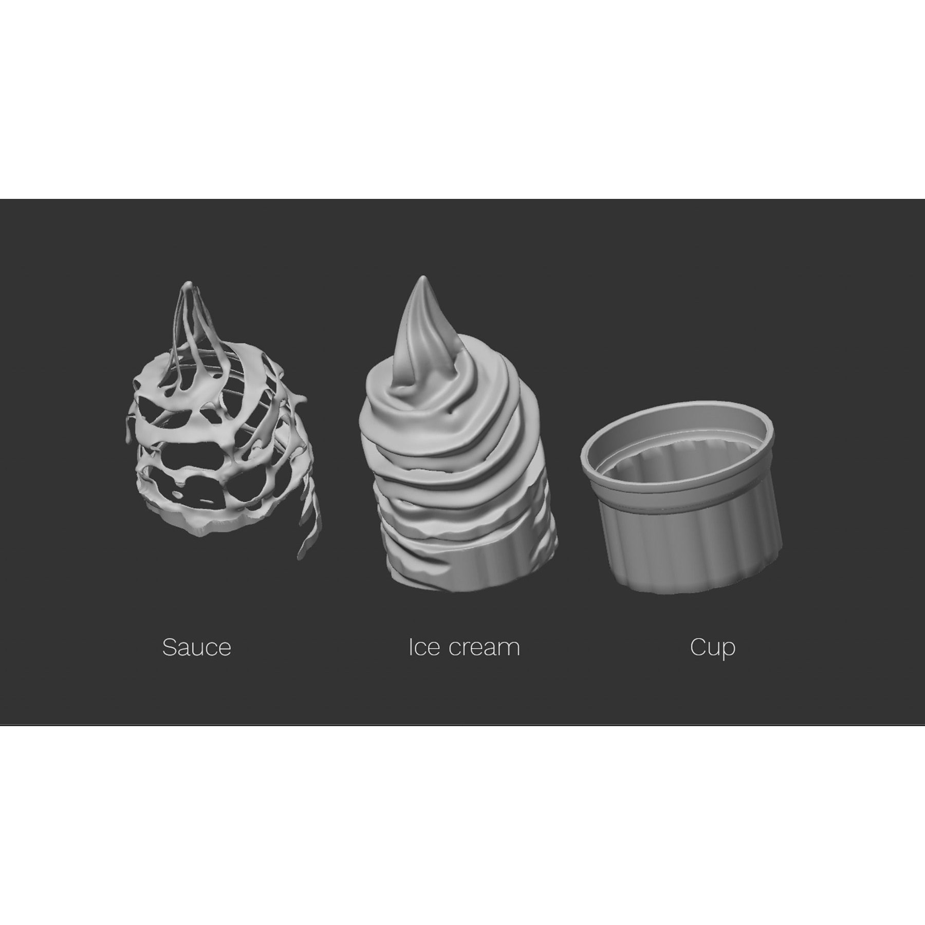 Soft Ice Creams - Realistic Scene Setup 3D Model - View 18