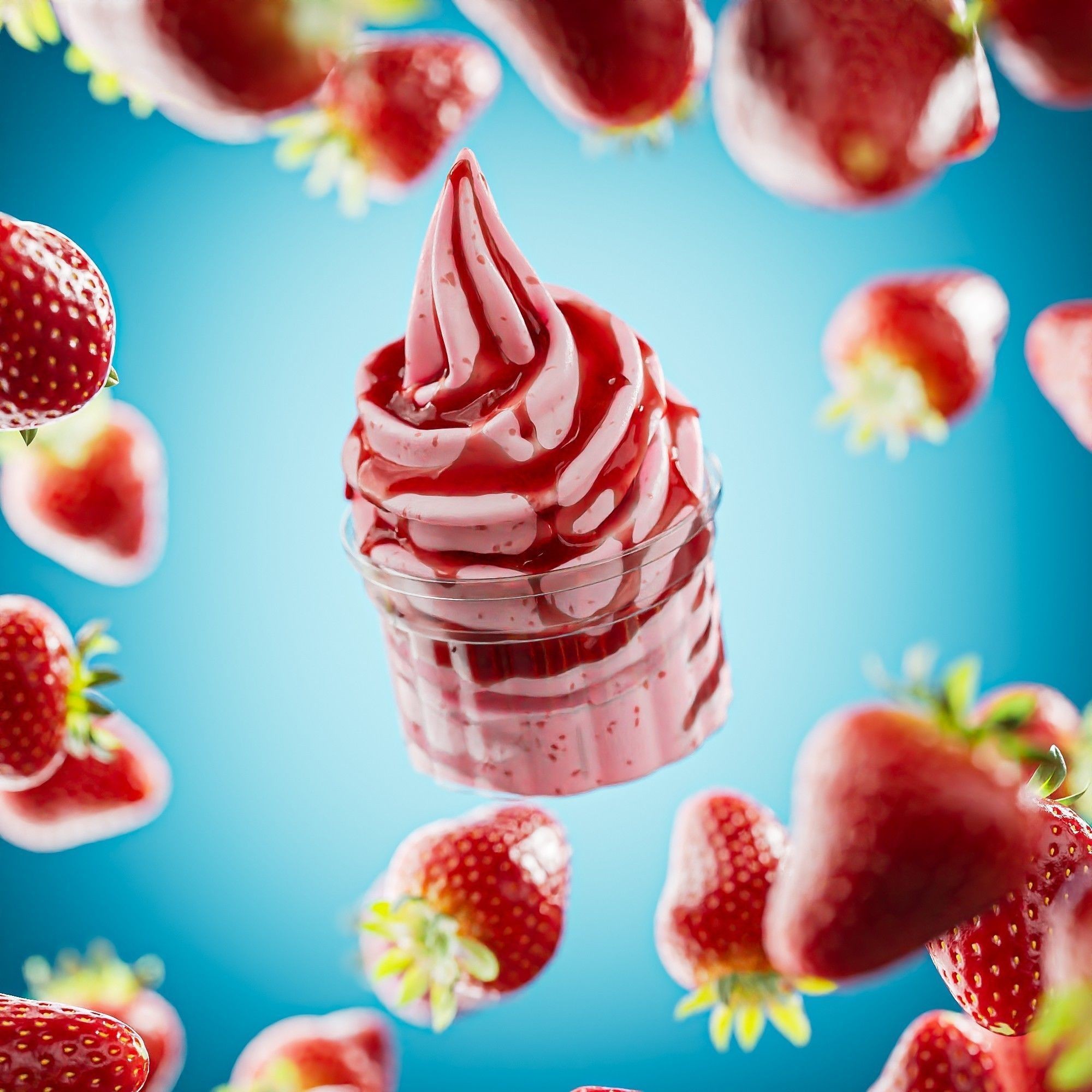 Soft Ice Creams - Realistic Scene Setup 3D Model - View 3