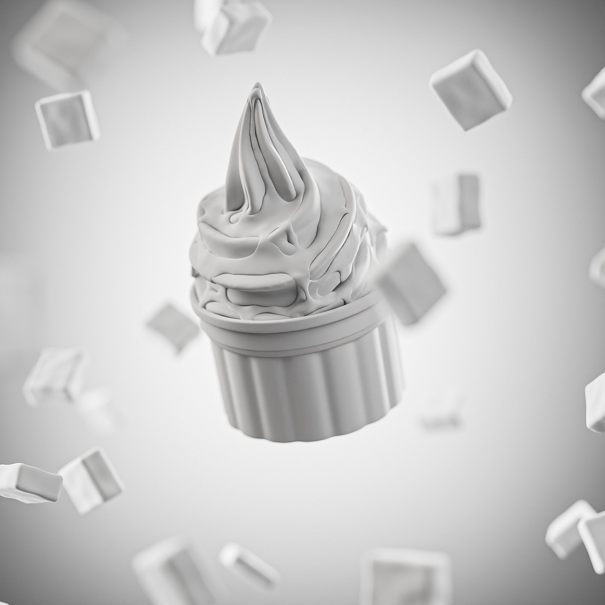 Soft Ice Creams - Realistic Scene Setup 3D Model - View 7