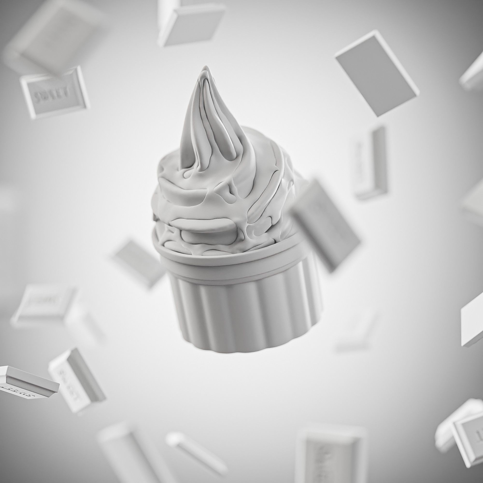 Soft Ice Creams - Realistic Scene Setup 3D Model - View 8