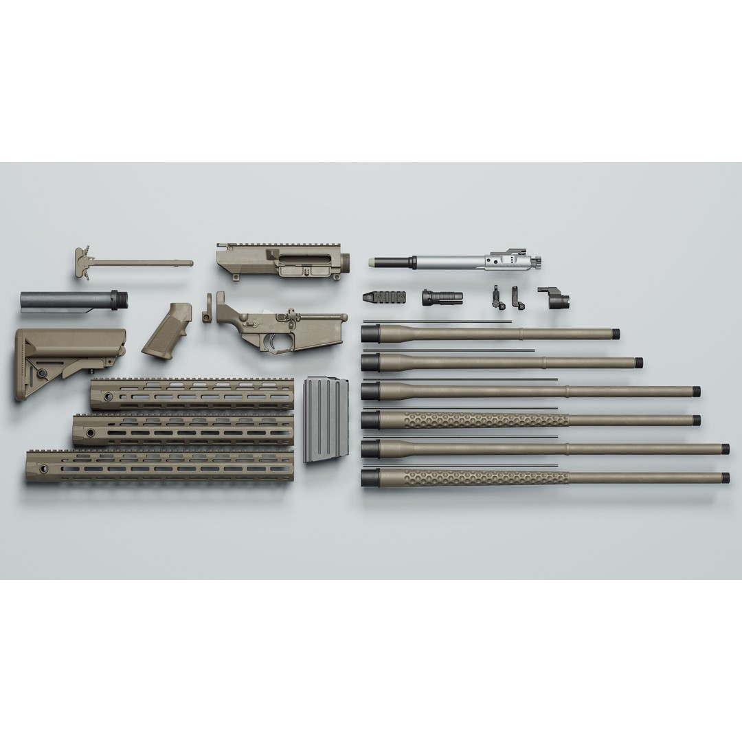 SR-25 3D Model – Low Poly Game Ready Rifle, FBX, OBJ, Blender - View 11