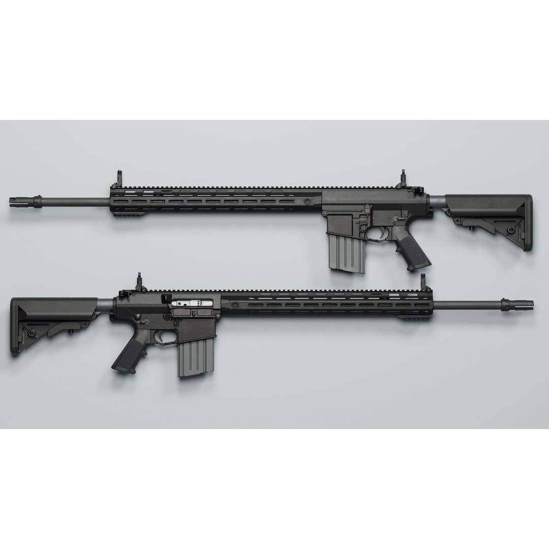 SR-25 3D Model – Low Poly Game Ready Rifle, FBX, OBJ, Blender - View 3