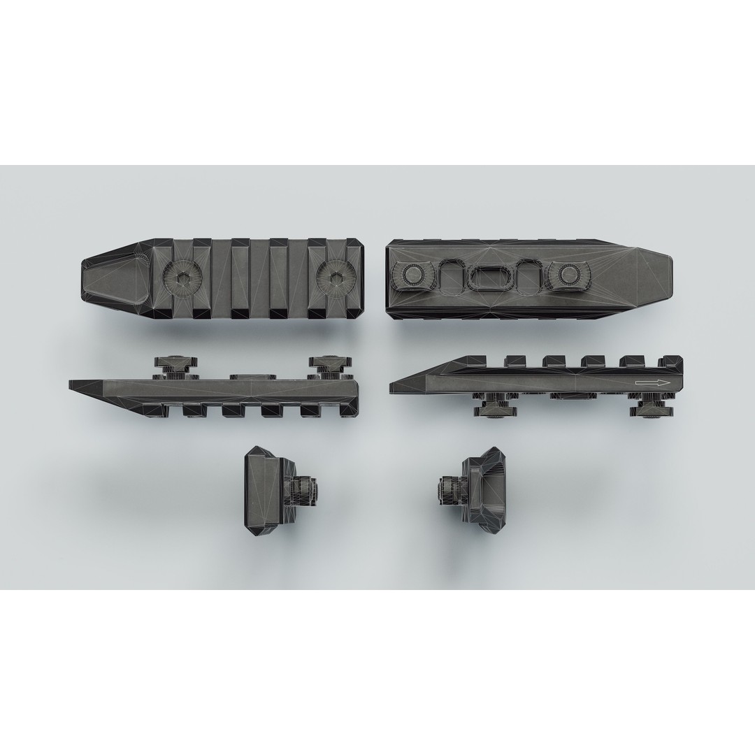 SR-25 3D Model – Low Poly Game Ready Rifle, FBX, OBJ, Blender - View 38