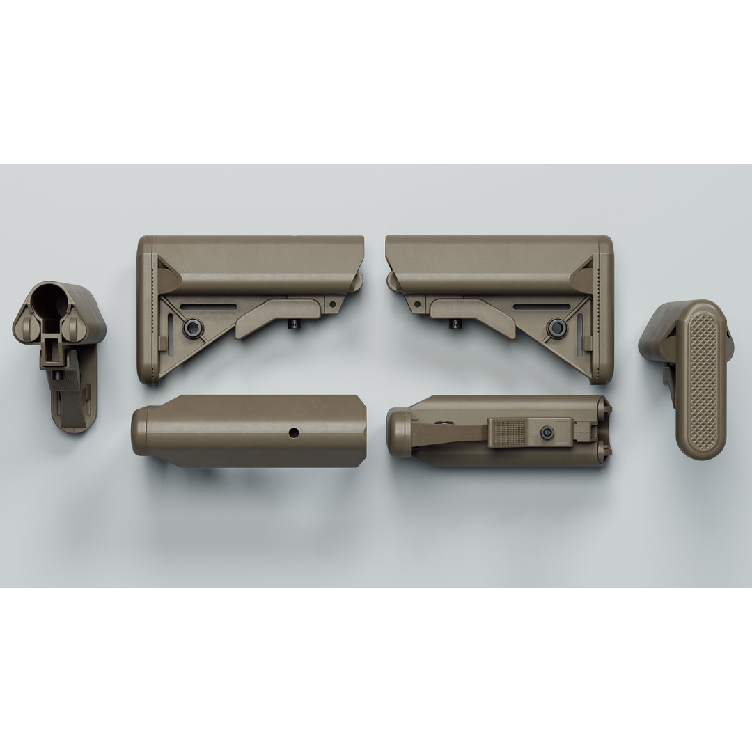 SR-25 3D Model – Low Poly Game Ready Rifle, FBX, OBJ, Blender - View 39