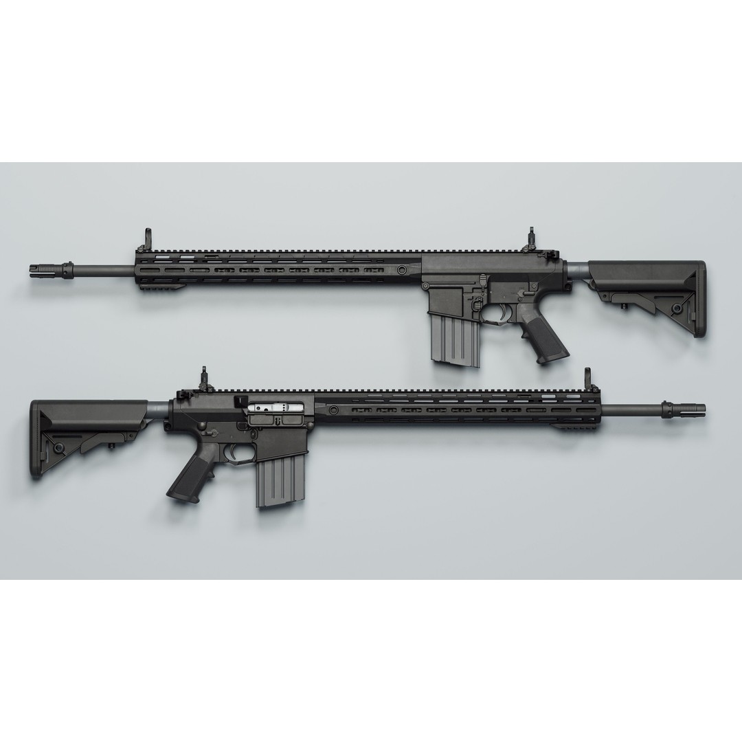 SR-25 3D Model – Low Poly Game Ready Rifle, FBX, OBJ, Blender - View 4