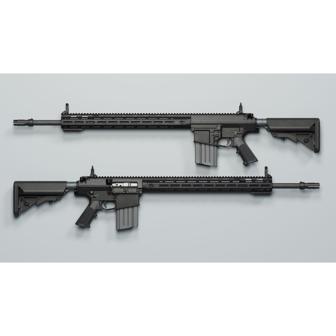 SR-25 3D Model – Low Poly Game Ready Rifle, FBX, OBJ, Blender - View 5