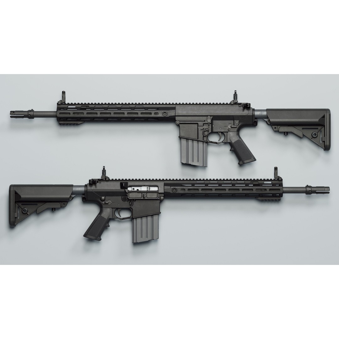 SR-25 3D Model – Low Poly Game Ready Rifle, FBX, OBJ, Blender - View 7