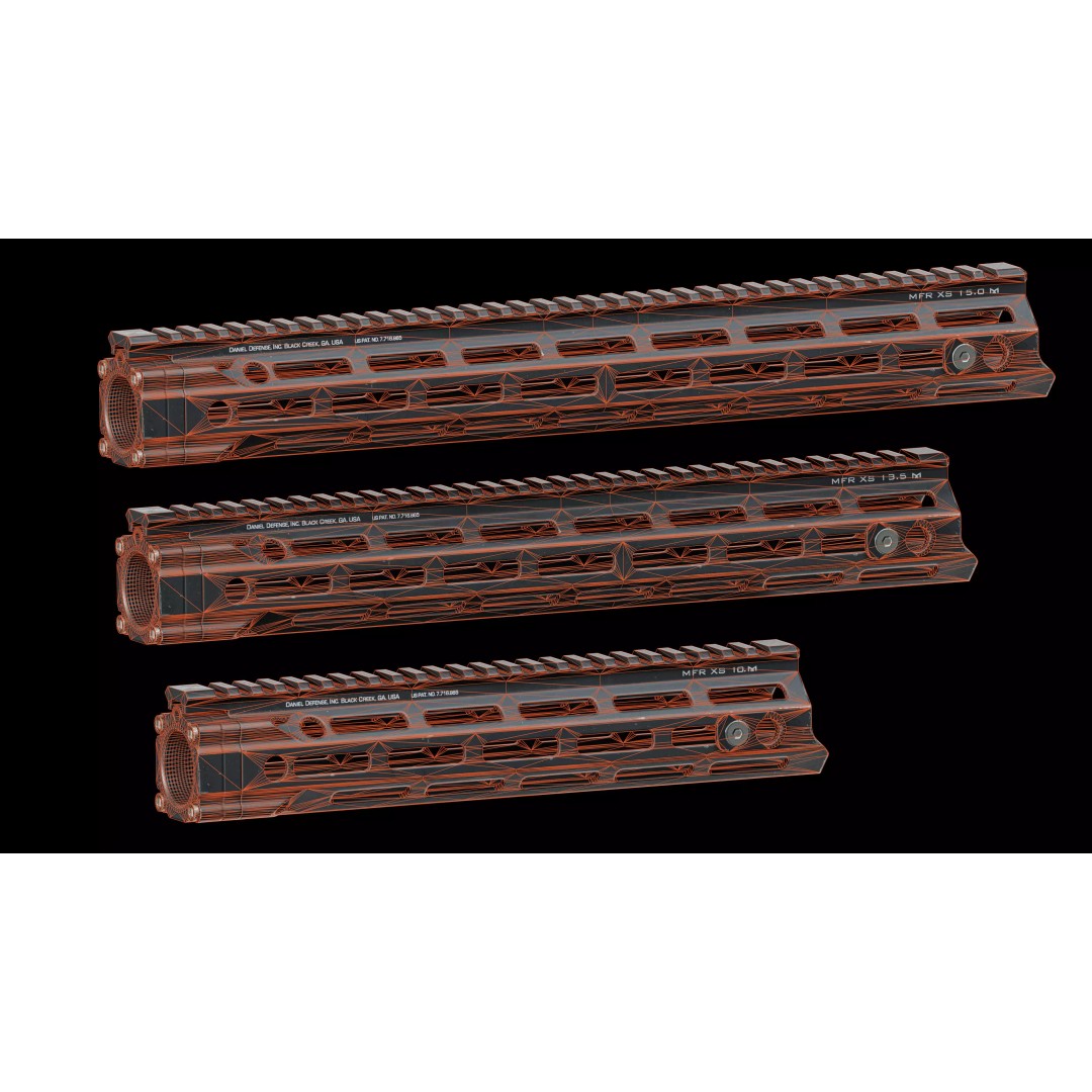 AR 15 Tactical Handguards 3D Model – Low Poly Game-Ready PBR Asset