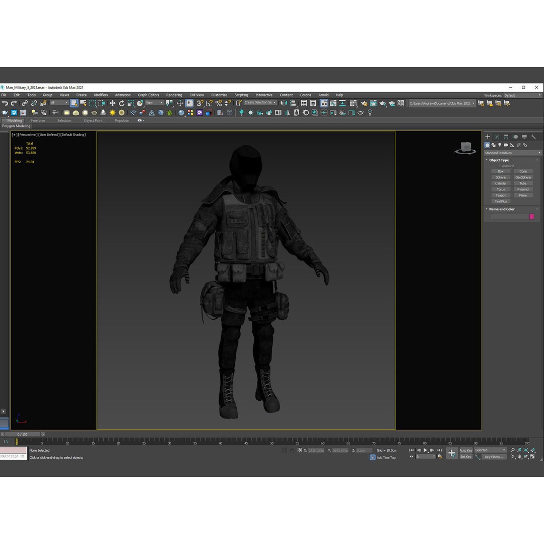 Male Military Outfit 5 3D Model – Low Poly Rigged Game Asset, FBX, Blender - View 20
