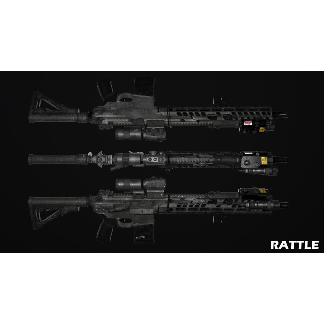 Sig Sauer MCX Virtus 3D Model – Low Poly Game Ready Gun, FBX - View 11