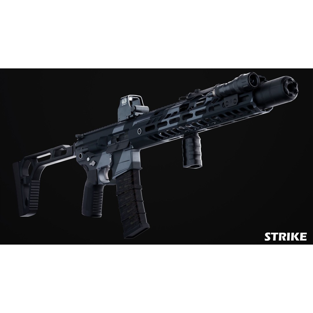 Sig Sauer MCX Virtus 3D Model – Low Poly Game Ready Gun, FBX - View 5